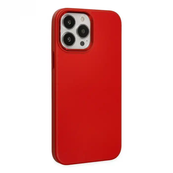 Apple İphone 13 Pro Kılıf Asya Deri Silikon - Kırmızı