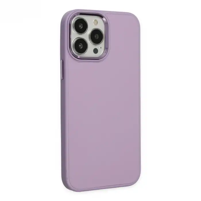 Apple İphone 13 Pro Kılıf Asya Deri Silikon - Lila