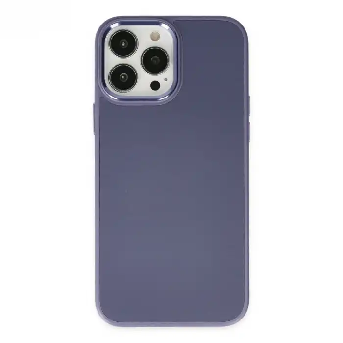 Apple İphone 13 Pro Kılıf Asya Deri Silikon - Mor