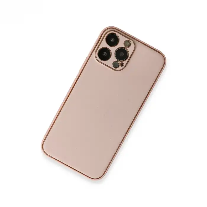 Apple İphone 13 Pro Kılıf Coco Deri Silikon Kapak - Pembe