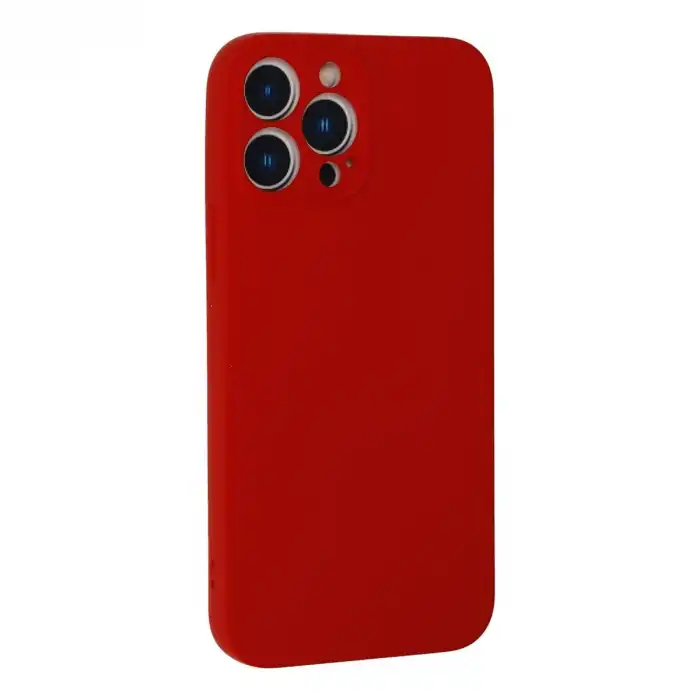 Apple İphone 13 Pro Kılıf Nano İçi Kadife Silikon - Kırmızı