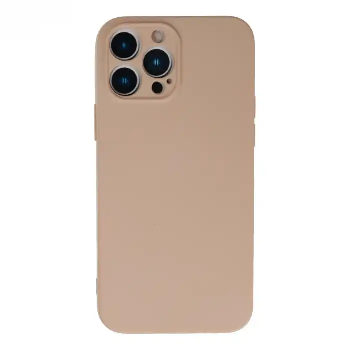 Apple İphone 13 Pro Kılıf Nano İçi Kadife Silikon - Pudra