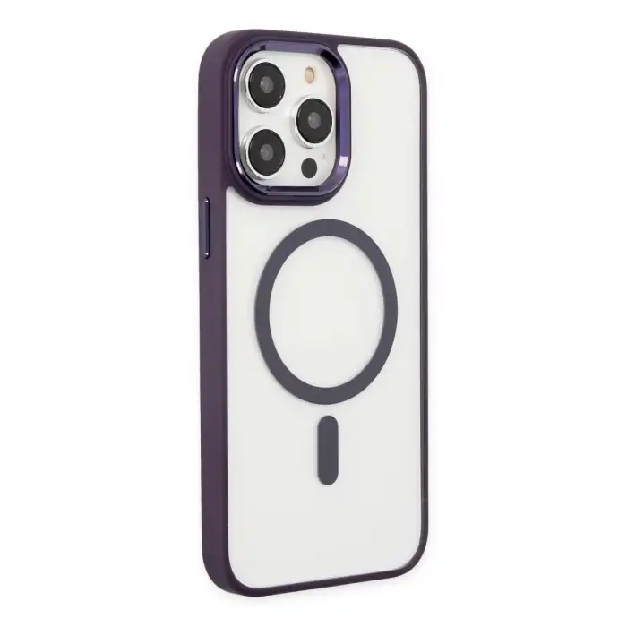 Apple İphone 13 Pro Kılıf Room Magneticsafe Silikon - Derin Mor