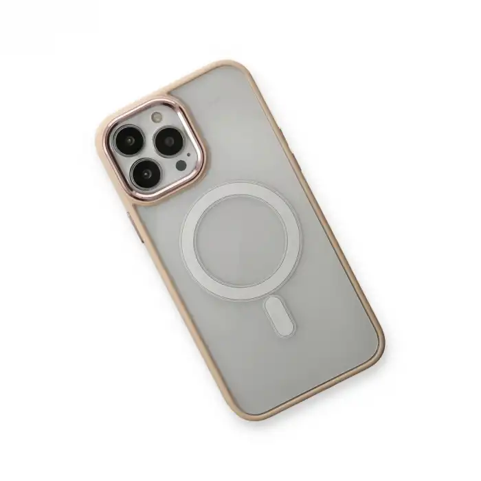 Apple İphone 13 Pro Kılıf Room Magneticsafe Silikon - Pudra