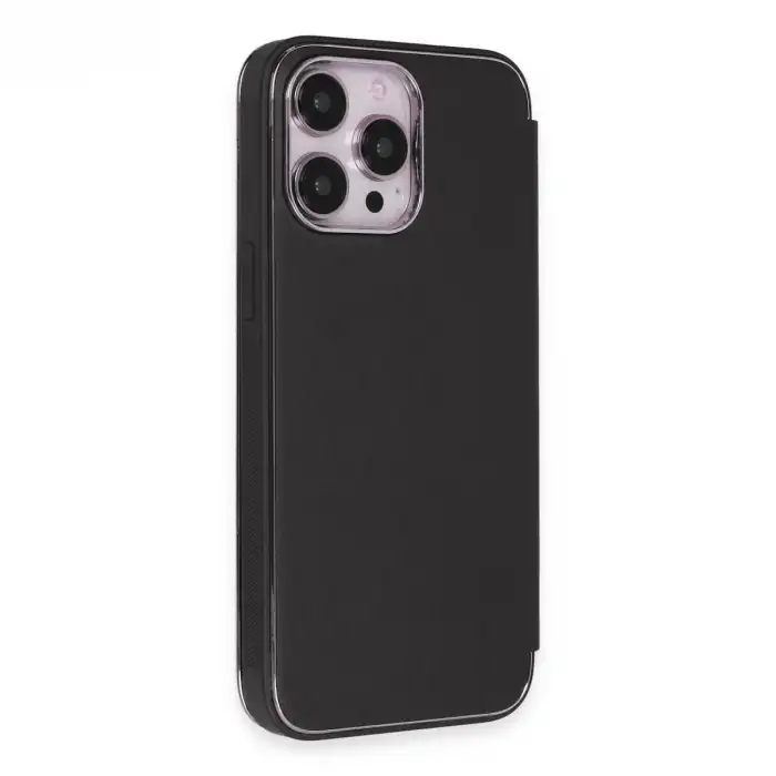 Apple İphone 13 Pro Max Kılıf Dolpin Kapaklı - Siyah