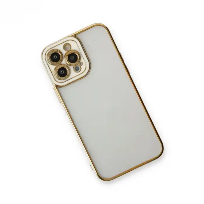 Apple İphone 13 Pro Max Kılıf Liva Lens Silikon - Beyaz