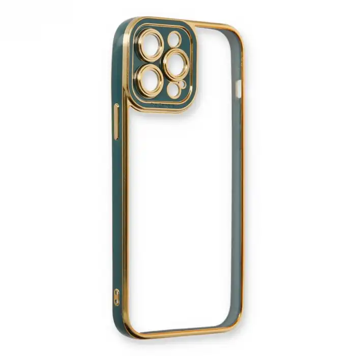 Apple İphone 13 Pro Max Kılıf Liva Lens Silikon - Yeşil