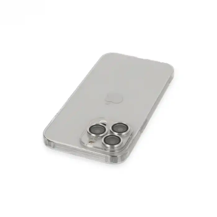 Apple İphone 13 Pro Max Kılıf Luko Lens Silikon - Gümüş