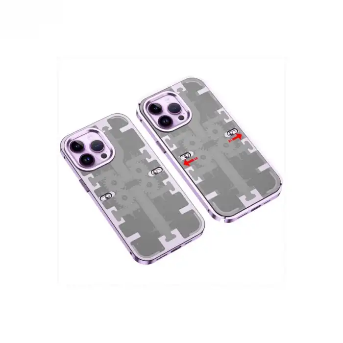 Apple İphone 13 Pro Max Kılıf Mekanik Bumper Kapak - Derin Mor