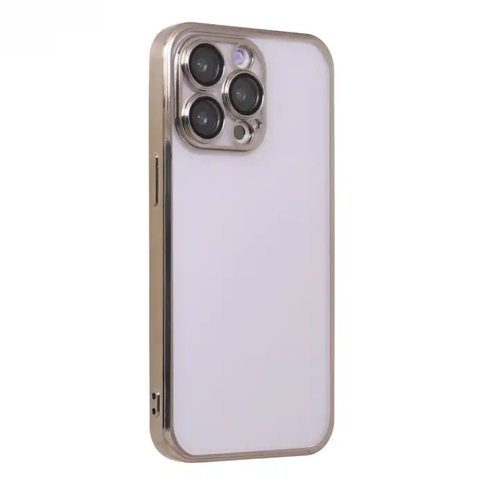 Apple İphone 13 Pro Max Kılıf Razer Lensli Silikon - Gold