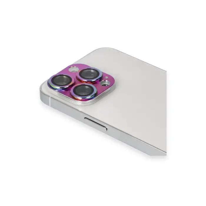 Apple İphone 13 Pro Max Pers Alüminyum Kamera Lens - Rainbow