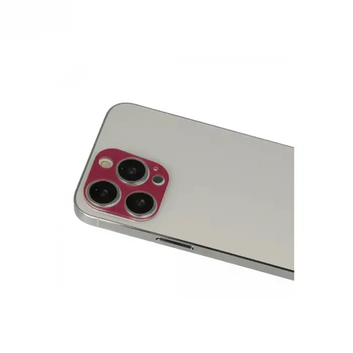 Apple İphone 13 Pro Max Rainbow Kamera Lens Koruma Cam - Koyu Kırmızı