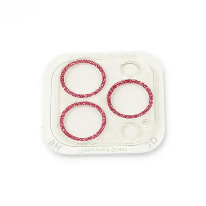 Apple İphone 13 Pro Shine Kamera Lens Koruma Cam - Pembe