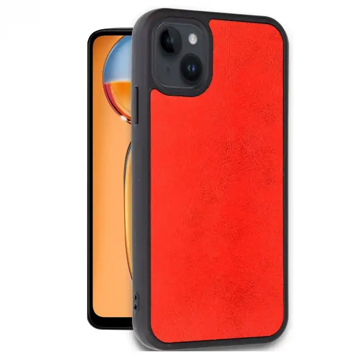 Apple İphone 14 Kılıf Aras Deri Kapak - Kırmızı
