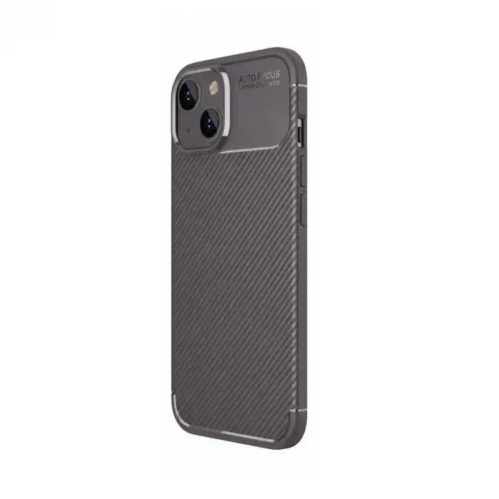 Apple İphone 14 Kılıf Auto Focus Karbon Kapak - Gri