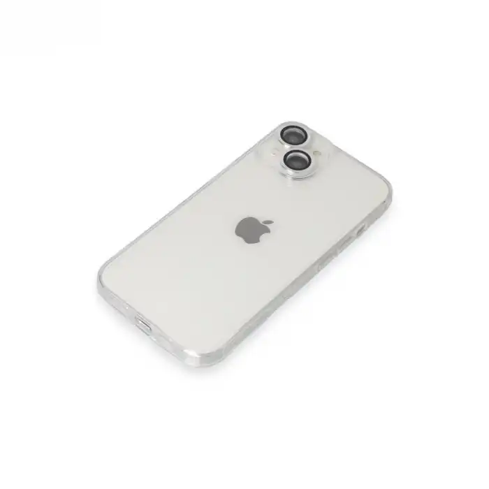 Apple İphone 14 Kılıf Luko Lens Silikon - Gümüş