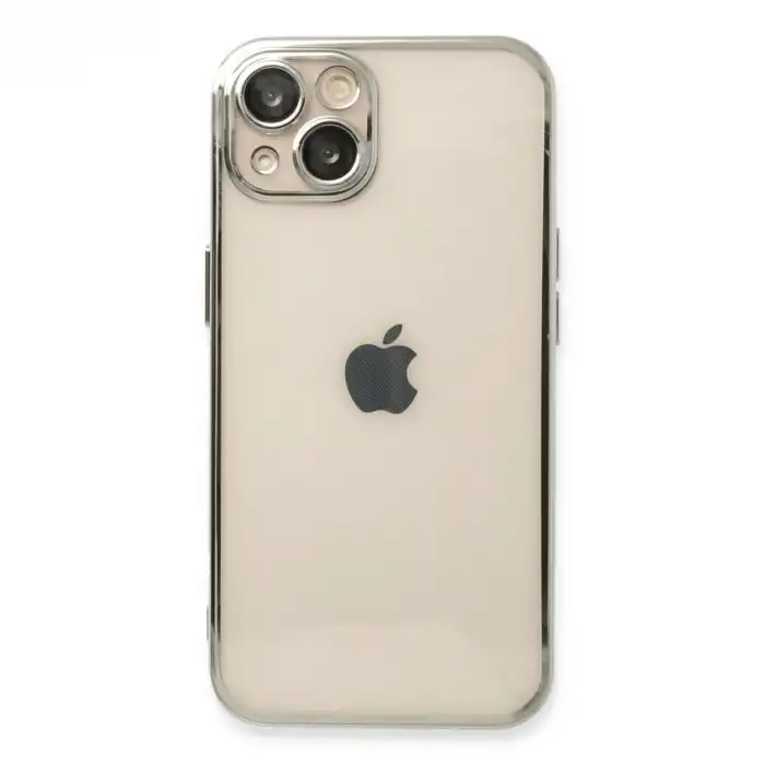 Apple İphone 14 Kılıf Razer Lensli Silikon - Gümüş