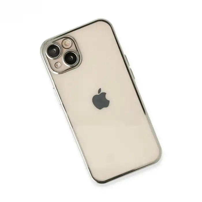 Apple İphone 14 Kılıf Razer Lensli Silikon - Gümüş