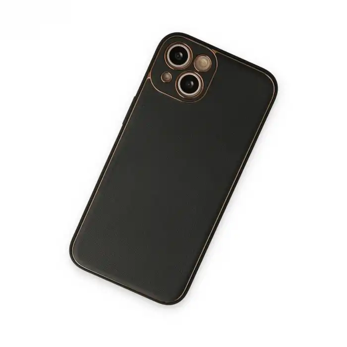 Apple İphone 14 Plus Kılıf Coco Deri Silikon Kapak - Siyah