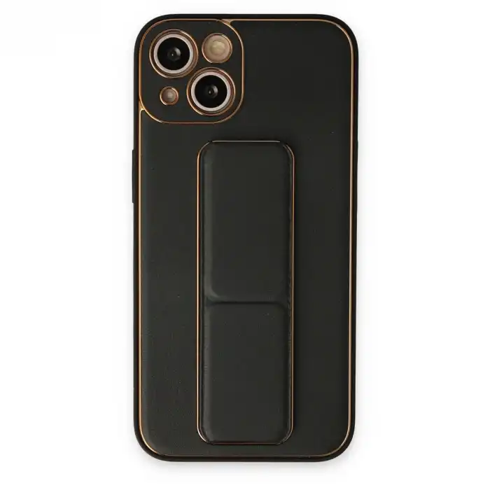 Apple İphone 14 Plus Kılıf Coco Deri Standlı Kapak - Siyah