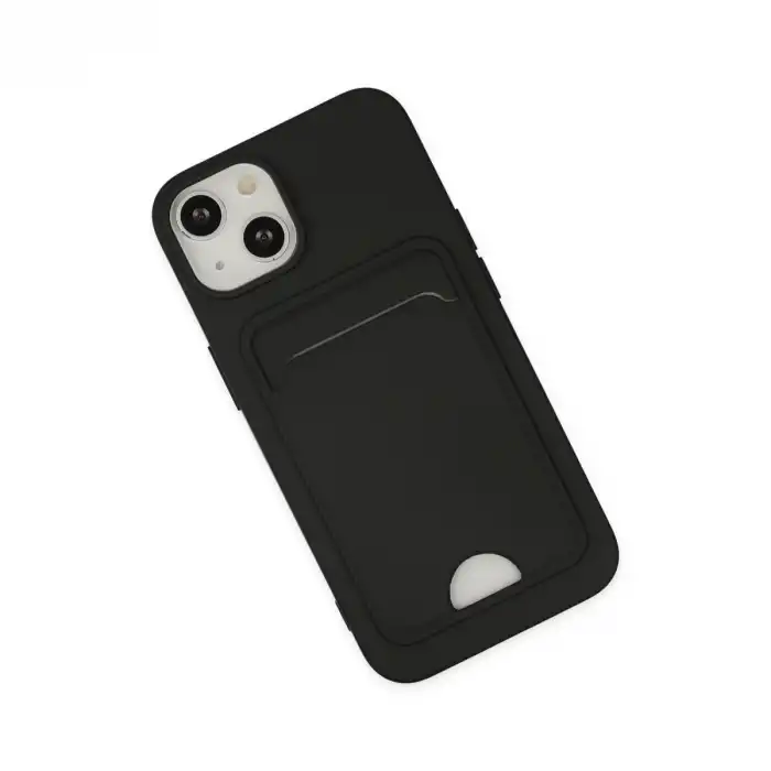 Apple İphone 14 Plus Kılıf Kelvin Kartvizitli Silikon - Siyah