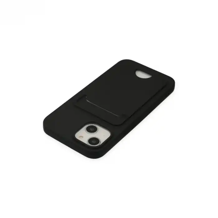 Apple İphone 14 Plus Kılıf Kelvin Kartvizitli Silikon - Siyah