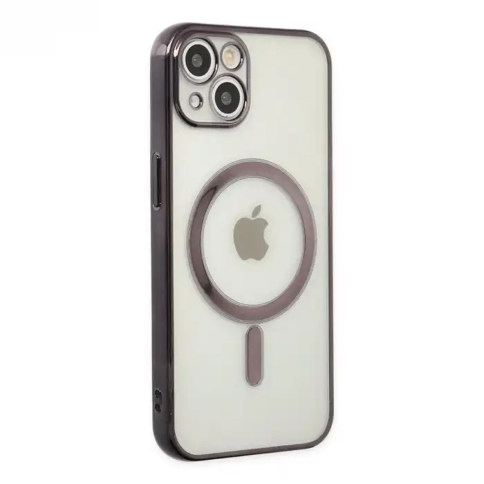 Apple İphone 14 Plus Kılıf Magneticsafe Lazer Silikon - Siyah