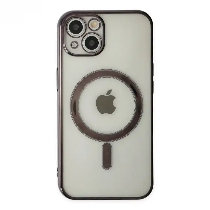 Apple İphone 14 Plus Kılıf Magneticsafe Lazer Silikon - Siyah