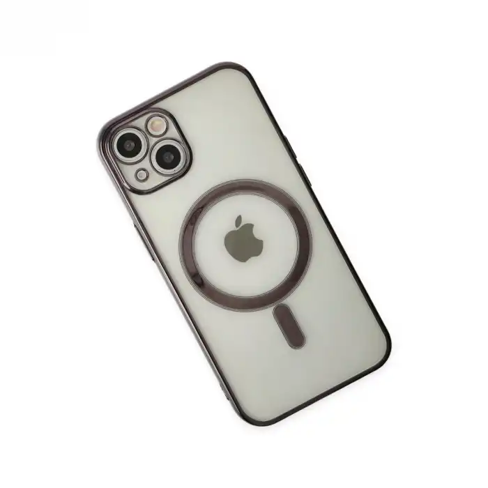 Apple İphone 14 Plus Kılıf Magneticsafe Lazer Silikon - Siyah