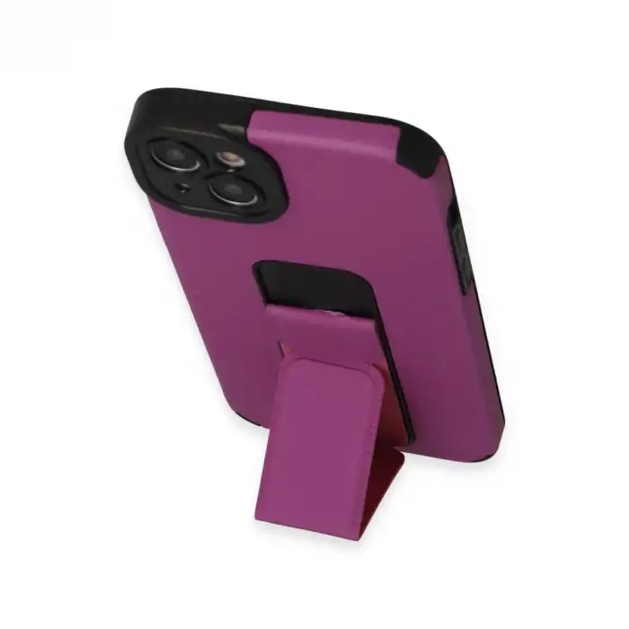 Apple İphone 14 Plus Kılıf Mega Standlı Silikon - Mor