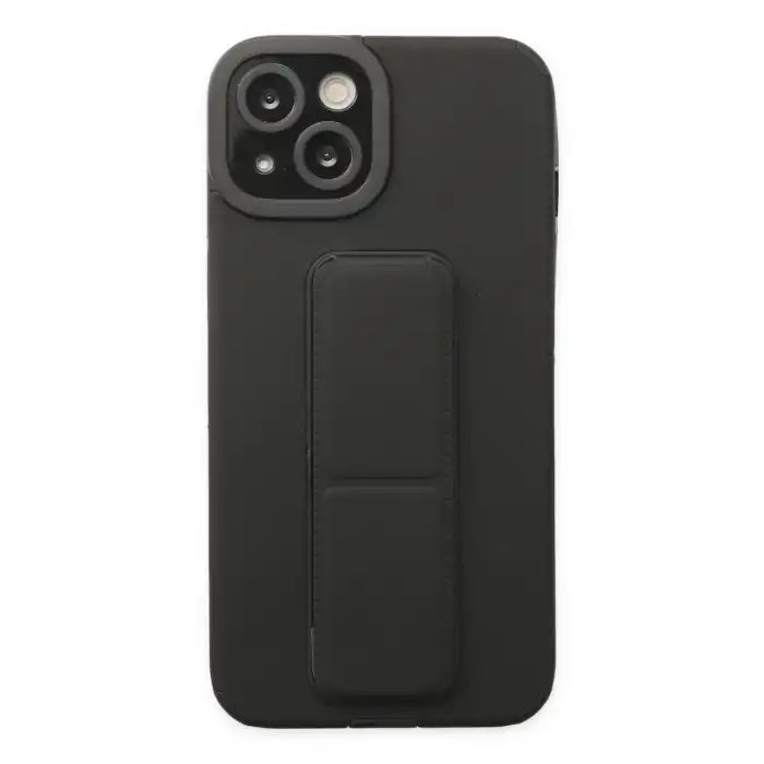 Apple İphone 14 Plus Kılıf Mega Standlı Silikon - Siyah
