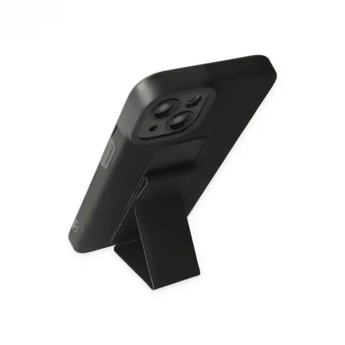 Apple İphone 14 Plus Kılıf Mega Standlı Silikon - Siyah