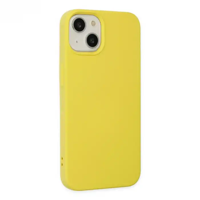 Apple İphone 14 Plus Kılıf Nano İçi Kadife Silikon - Sarı