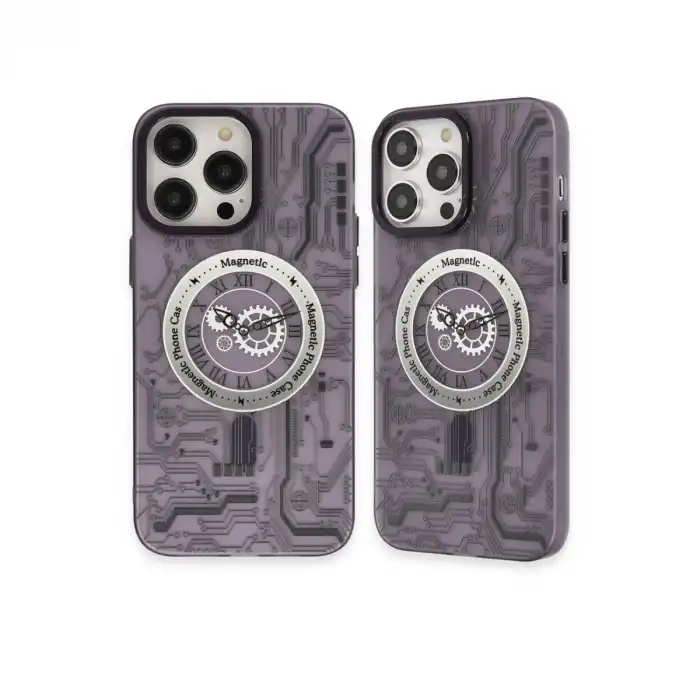 Apple İphone 14 Pro Kılıf Apollo Magneticsafe Desenli Kapak - Apollo Mor - 5