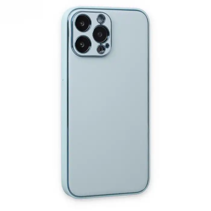 Apple İphone 14 Pro Kılıf Coco Deri Silikon Kapak - Sky Blue