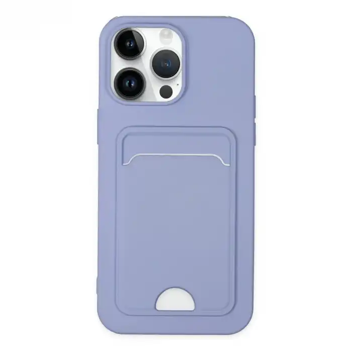 Apple İphone 14 Pro Kılıf Kelvin Kartvizitli Silikon - Lila