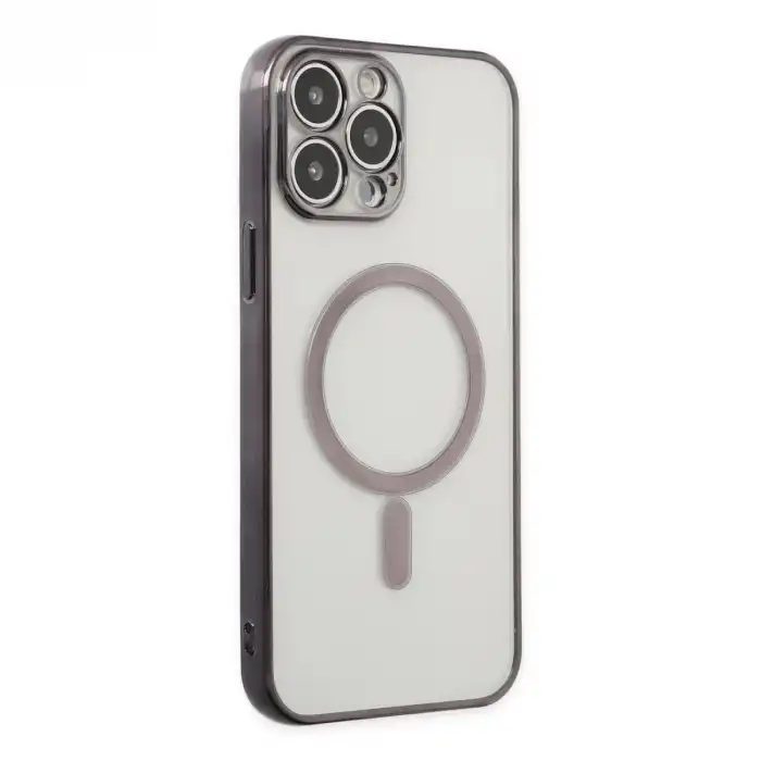 Apple İphone 14 Pro Kılıf Magneticsafe Lazer Silikon - Siyah
