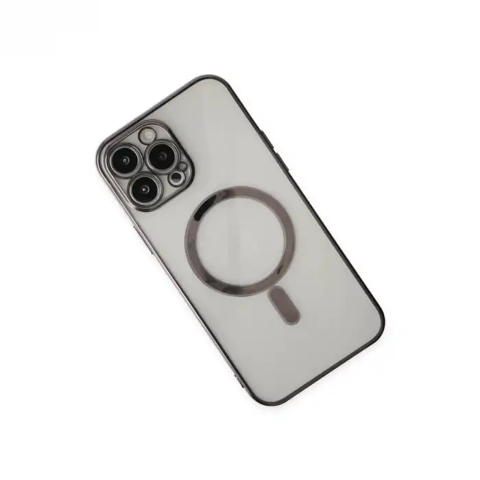 Apple İphone 14 Pro Kılıf Magneticsafe Lazer Silikon - Siyah