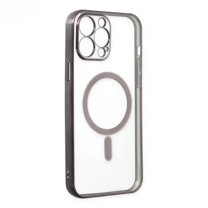 Apple İphone 14 Pro Kılıf Magneticsafe Lazer Silikon - Siyah