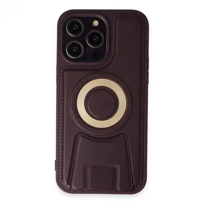 Apple İphone 14 Pro Kılıf Merkür Magneticsafe Standlı Kapak - Derin Mor