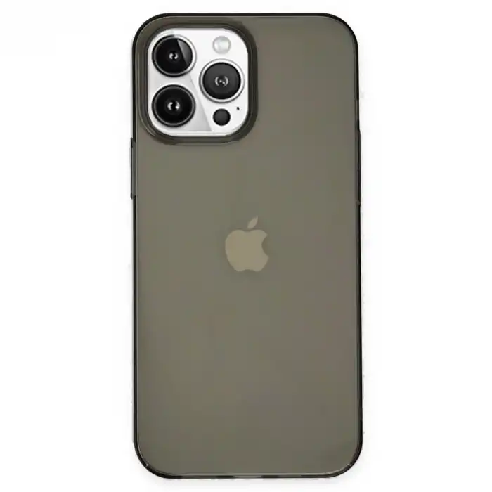 Apple İphone 14 Pro Kılıf Pc Sert Şeffaf Kapak - Siyah