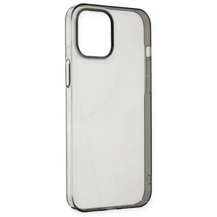 Apple İphone 14 Pro Kılıf Pc Sert Şeffaf Kapak - Siyah