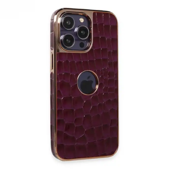 Apple İphone 14 Pro Kılıf Snake Kapak - Derin Mor