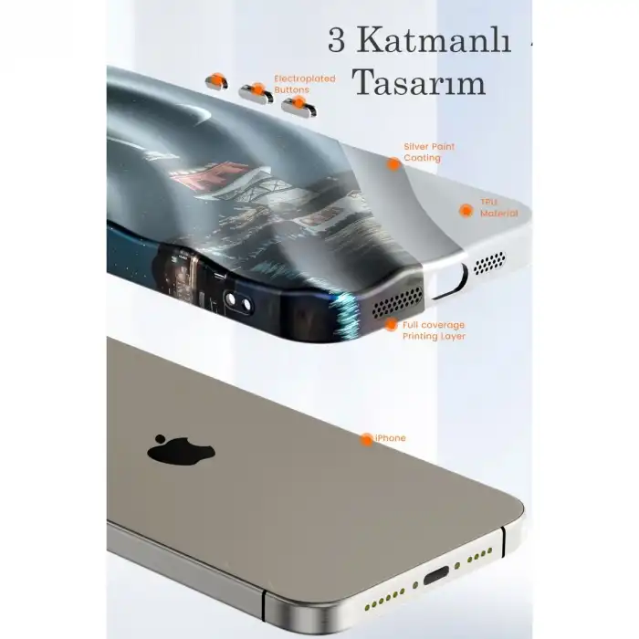 Apple İphone 14 Pro Max Kılıf Crew Desenli Kapak - Çiçek
