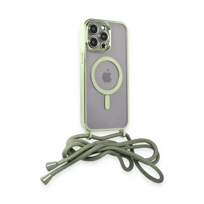 Apple İphone 14 Pro Max Kılıf Divo Lazer Askılı Magsafe Kapak - Koyu Yeşil