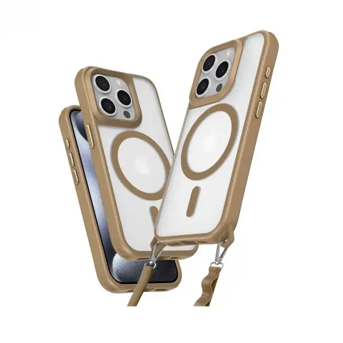 Apple İphone 14 Pro Max Kılıf Enka Magsafe Silikon Kılıf - Desert