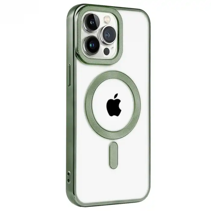 Apple İphone 14 Pro Max Kılıf Kronos Magsafe Kapak - Koyu Yeşil