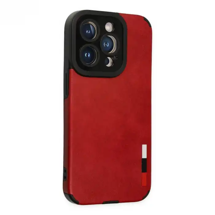 Apple İphone 14 Pro Max Kılıf Loop Deri Silikon - Kırmızı