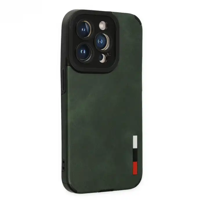 Apple İphone 14 Pro Max Kılıf Loop Deri Silikon - Yeşil