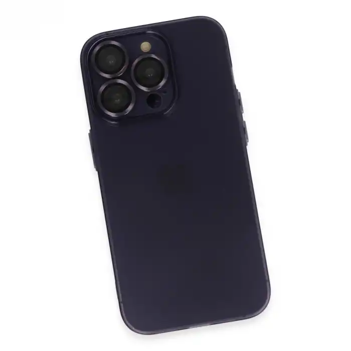 Apple İphone 14 Pro Max Kılıf Luko Lens Silikon - Derin Mor